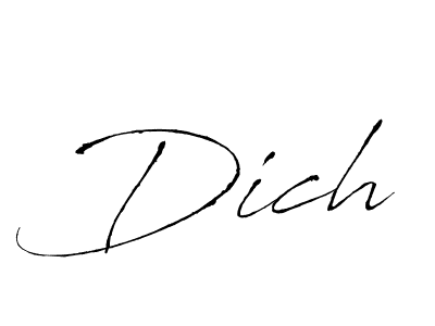 Use a signature maker to create a handwritten signature online. With this signature software, you can design (Antro_Vectra) your own signature for name Dich. Dich signature style 6 images and pictures png