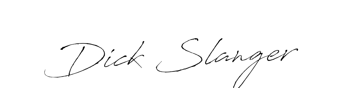 How to make Dick Slanger name signature. Use Antro_Vectra style for creating short signs online. This is the latest handwritten sign. Dick Slanger signature style 6 images and pictures png