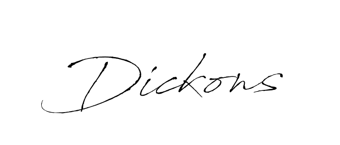 Make a beautiful signature design for name Dickons. With this signature (Antro_Vectra) style, you can create a handwritten signature for free. Dickons signature style 6 images and pictures png