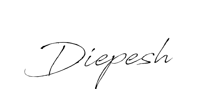 Design your own signature with our free online signature maker. With this signature software, you can create a handwritten (Antro_Vectra) signature for name Diepesh. Diepesh signature style 6 images and pictures png