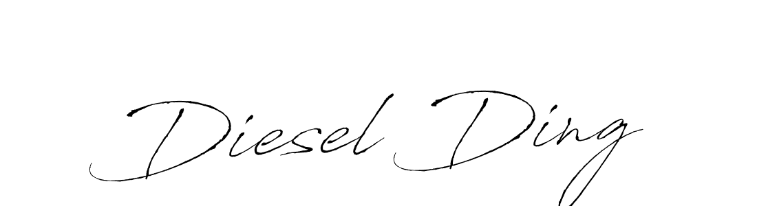 Use a signature maker to create a handwritten signature online. With this signature software, you can design (Antro_Vectra) your own signature for name Diesel Ding. Diesel Ding signature style 6 images and pictures png