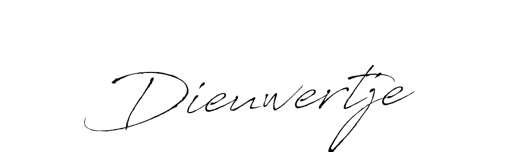 Make a beautiful signature design for name Dieuwertje. With this signature (Antro_Vectra) style, you can create a handwritten signature for free. Dieuwertje signature style 6 images and pictures png