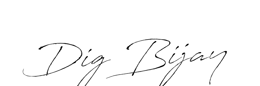 Use a signature maker to create a handwritten signature online. With this signature software, you can design (Antro_Vectra) your own signature for name Dig Bijay. Dig Bijay signature style 6 images and pictures png