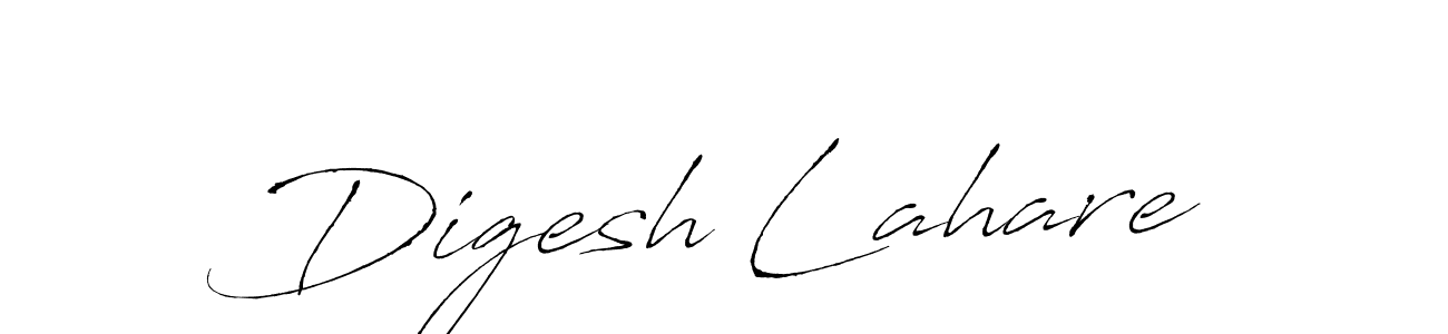 How to make Digesh Lahare name signature. Use Antro_Vectra style for creating short signs online. This is the latest handwritten sign. Digesh Lahare signature style 6 images and pictures png