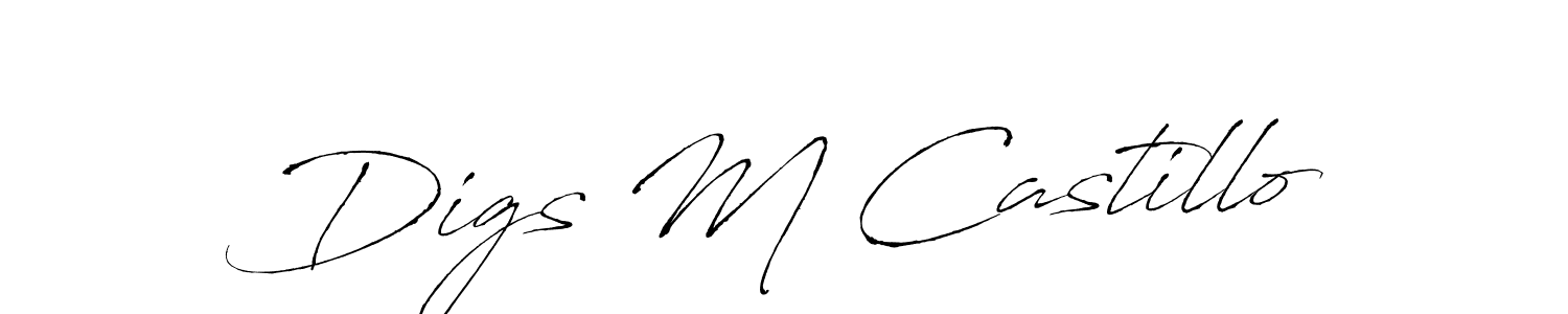 Design your own signature with our free online signature maker. With this signature software, you can create a handwritten (Antro_Vectra) signature for name Digs M Castillo. Digs M Castillo signature style 6 images and pictures png