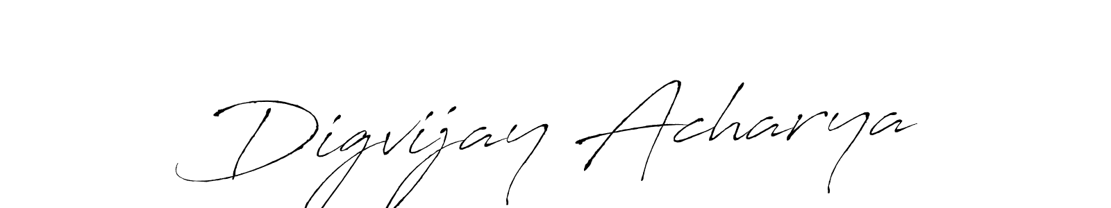 How to make Digvijay Acharya name signature. Use Antro_Vectra style for creating short signs online. This is the latest handwritten sign. Digvijay Acharya signature style 6 images and pictures png