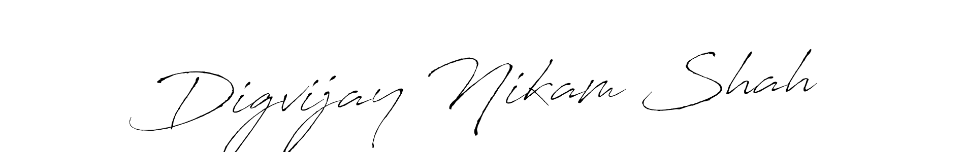 This is the best signature style for the Digvijay Nikam Shah name. Also you like these signature font (Antro_Vectra). Mix name signature. Digvijay Nikam Shah signature style 6 images and pictures png