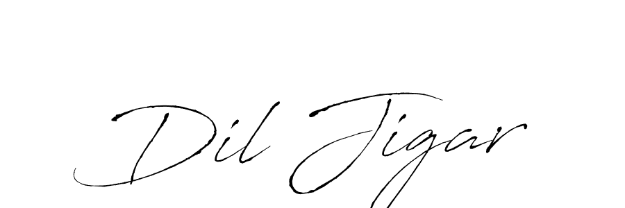 Dil Jigar stylish signature style. Best Handwritten Sign (Antro_Vectra) for my name. Handwritten Signature Collection Ideas for my name Dil Jigar. Dil Jigar signature style 6 images and pictures png