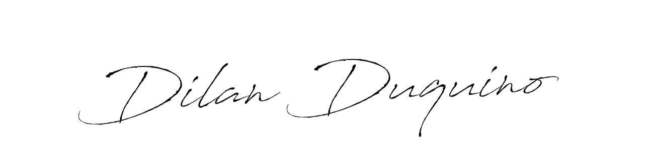 Design your own signature with our free online signature maker. With this signature software, you can create a handwritten (Antro_Vectra) signature for name Dilan Duquino. Dilan Duquino signature style 6 images and pictures png
