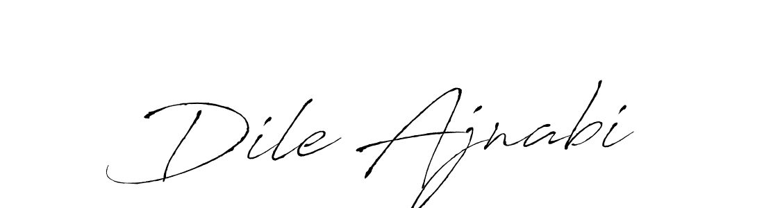 How to make Dile Ajnabi name signature. Use Antro_Vectra style for creating short signs online. This is the latest handwritten sign. Dile Ajnabi signature style 6 images and pictures png