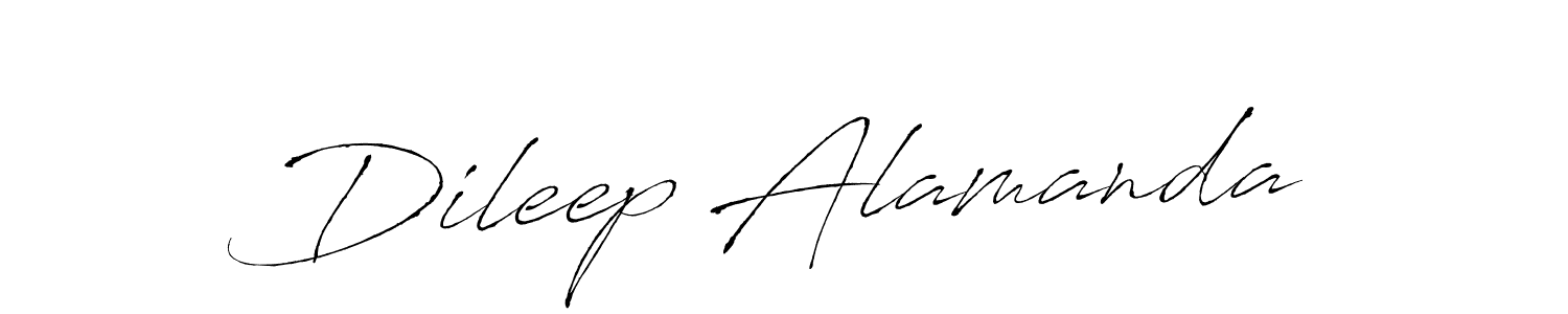 How to make Dileep Alamanda signature? Antro_Vectra is a professional autograph style. Create handwritten signature for Dileep Alamanda name. Dileep Alamanda signature style 6 images and pictures png