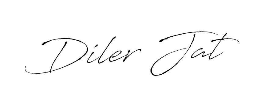 How to make Diler Jat name signature. Use Antro_Vectra style for creating short signs online. This is the latest handwritten sign. Diler Jat signature style 6 images and pictures png