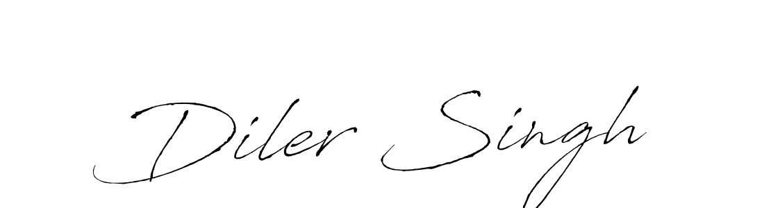 How to make Diler Singh name signature. Use Antro_Vectra style for creating short signs online. This is the latest handwritten sign. Diler Singh signature style 6 images and pictures png