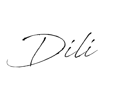 Design your own signature with our free online signature maker. With this signature software, you can create a handwritten (Antro_Vectra) signature for name Dili. Dili signature style 6 images and pictures png