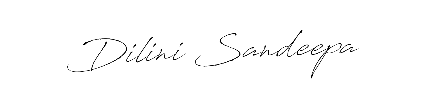 How to make Dilini Sandeepa name signature. Use Antro_Vectra style for creating short signs online. This is the latest handwritten sign. Dilini Sandeepa signature style 6 images and pictures png