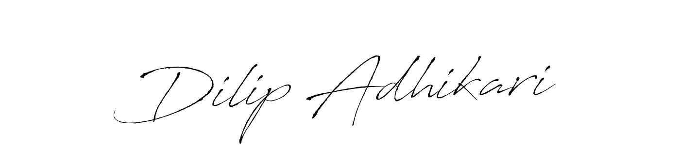 Design your own signature with our free online signature maker. With this signature software, you can create a handwritten (Antro_Vectra) signature for name Dilip Adhikari. Dilip Adhikari signature style 6 images and pictures png