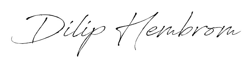 A modern signature idea for name Dilip Hembrom using Antro_Vectra font. Clean strokes and elegant curves make it stand out instantly. Dilip Hembrom signature style 6 images and pictures png