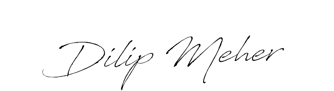 How to make Dilip Meher name signature. Use Antro_Vectra style for creating short signs online. This is the latest handwritten sign. Dilip Meher signature style 6 images and pictures png