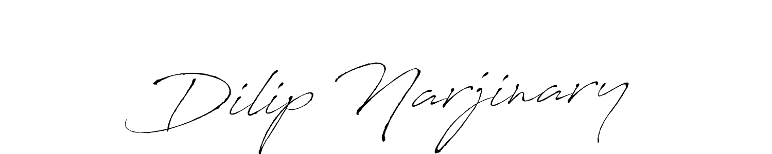 How to make Dilip Narjinary name signature. Use Antro_Vectra style for creating short signs online. This is the latest handwritten sign. Dilip Narjinary signature style 6 images and pictures png