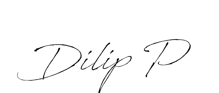 How to make Dilip P name signature. Use Antro_Vectra style for creating short signs online. This is the latest handwritten sign. Dilip P signature style 6 images and pictures png