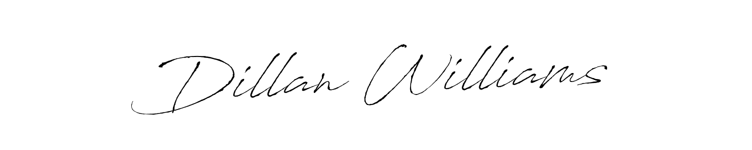 Design your own signature with our free online signature maker. With this signature software, you can create a handwritten (Antro_Vectra) signature for name Dillan Williams. Dillan Williams signature style 6 images and pictures png