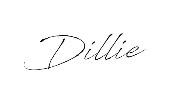 Make a beautiful signature design for name Dillie. With this signature (Antro_Vectra) style, you can create a handwritten signature for free. Dillie signature style 6 images and pictures png
