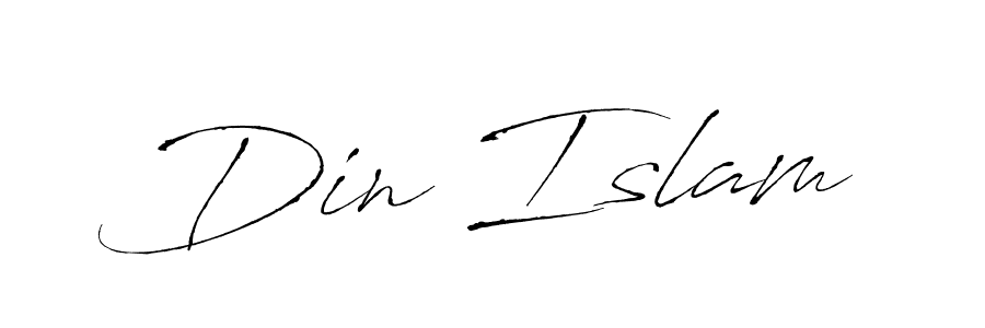 Design your own signature with our free online signature maker. With this signature software, you can create a handwritten (Antro_Vectra) signature for name Din Islam. Din Islam signature style 6 images and pictures png