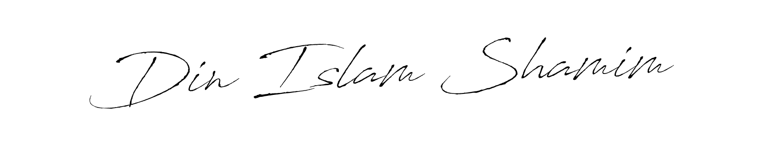 The best way (Antro_Vectra) to make a short signature is to pick only two or three words in your name. The name Din Islam Shamim include a total of six letters. For converting this name. Din Islam Shamim signature style 6 images and pictures png