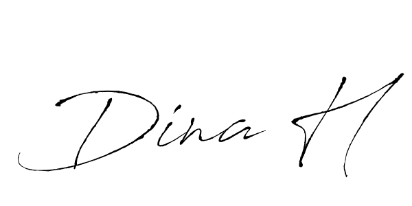 Dina H stylish signature style. Best Handwritten Sign (Antro_Vectra) for my name. Handwritten Signature Collection Ideas for my name Dina H. Dina H signature style 6 images and pictures png