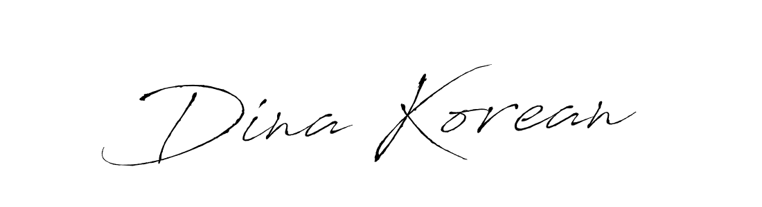 Design your own signature with our free online signature maker. With this signature software, you can create a handwritten (Antro_Vectra) signature for name Dina Korean. Dina Korean signature style 6 images and pictures png