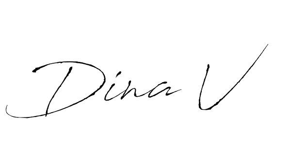 Use a signature maker to create a handwritten signature online. With this signature software, you can design (Antro_Vectra) your own signature for name Dina V. Dina V signature style 6 images and pictures png