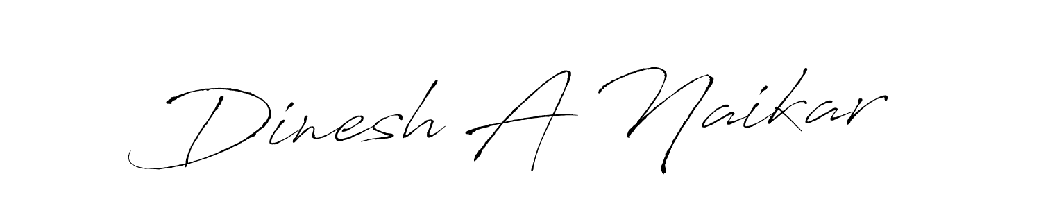 How to make Dinesh A Naikar name signature. Use Antro_Vectra style for creating short signs online. This is the latest handwritten sign. Dinesh A Naikar signature style 6 images and pictures png