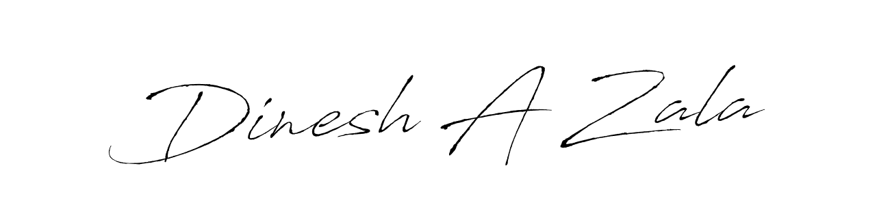How to make Dinesh A Zala name signature. Use Antro_Vectra style for creating short signs online. This is the latest handwritten sign. Dinesh A Zala signature style 6 images and pictures png