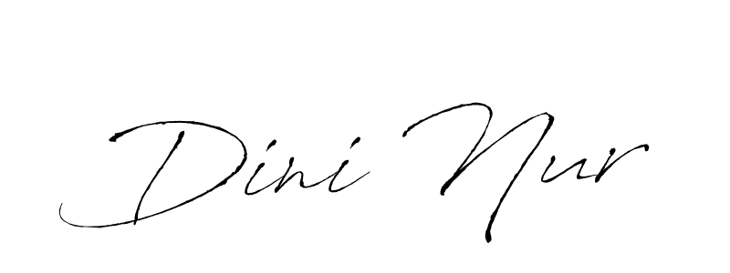 Create a beautiful signature design for name Dini Nur. With this signature (Antro_Vectra) fonts, you can make a handwritten signature for free. Dini Nur signature style 6 images and pictures png