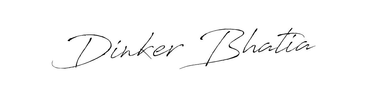 Create a beautiful signature design for name Dinker Bhatia. With this signature (Antro_Vectra) fonts, you can make a handwritten signature for free. Dinker Bhatia signature style 6 images and pictures png