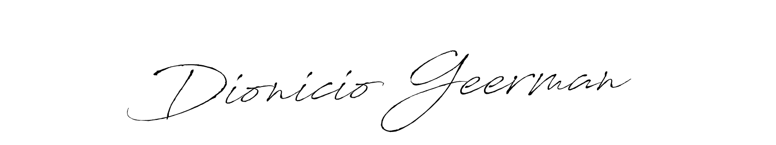 The best way (Antro_Vectra) to make a short signature is to pick only two or three words in your name. The name Dionicio Geerman include a total of six letters. For converting this name. Dionicio Geerman signature style 6 images and pictures png