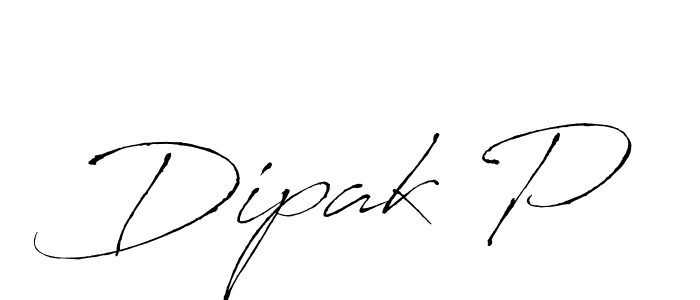 How to make Dipak P name signature. Use Antro_Vectra style for creating short signs online. This is the latest handwritten sign. Dipak P signature style 6 images and pictures png