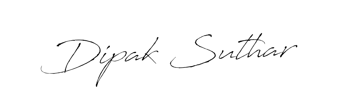 How to make Dipak Suthar name signature. Use Antro_Vectra style for creating short signs online. This is the latest handwritten sign. Dipak Suthar signature style 6 images and pictures png