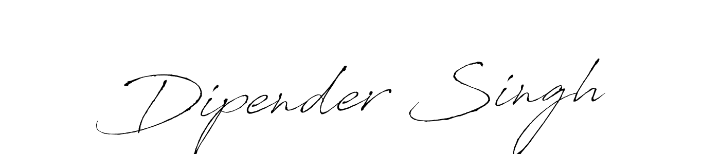 Design your own signature with our free online signature maker. With this signature software, you can create a handwritten (Antro_Vectra) signature for name Dipender Singh. Dipender Singh signature style 6 images and pictures png