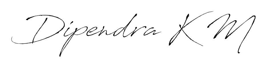 A modern signature idea for name Dipendra K M using Antro_Vectra font. Clean strokes and elegant curves make it stand out instantly. Dipendra K M signature style 6 images and pictures png