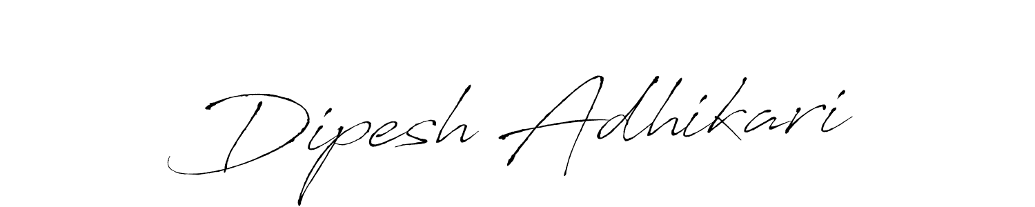 How to make Dipesh Adhikari name signature. Use Antro_Vectra style for creating short signs online. This is the latest handwritten sign. Dipesh Adhikari signature style 6 images and pictures png