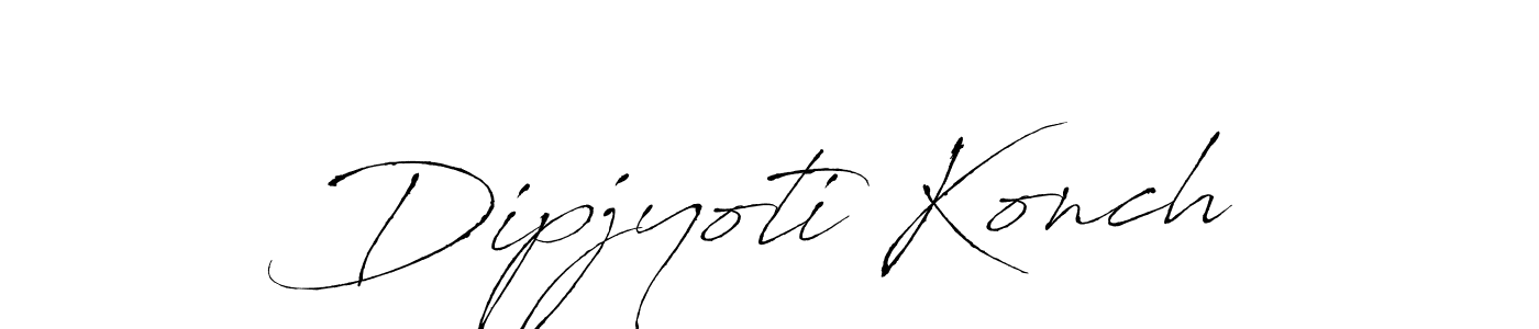 How to make Dipjyoti Konch name signature. Use Antro_Vectra style for creating short signs online. This is the latest handwritten sign. Dipjyoti Konch signature style 6 images and pictures png
