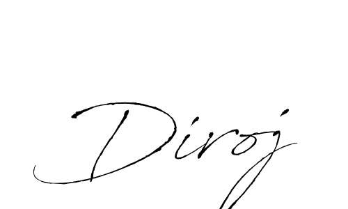 Make a beautiful signature design for name Diroj. With this signature (Antro_Vectra) style, you can create a handwritten signature for free. Diroj signature style 6 images and pictures png