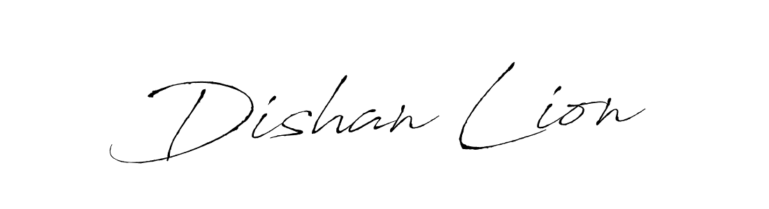 Make a beautiful signature design for name Dishan Lion. With this signature (Antro_Vectra) style, you can create a handwritten signature for free. Dishan Lion signature style 6 images and pictures png