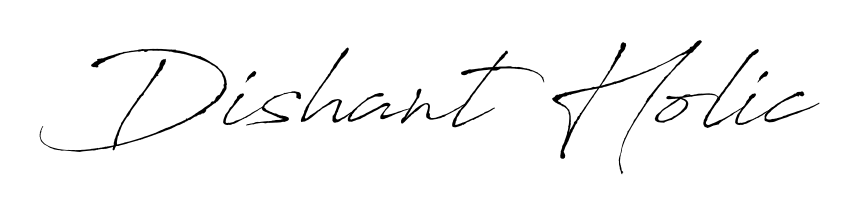 Elevate your brand with a stunning Dishant Holic eSignature. The Antro_Vectra style provides a balanced, flowing aesthetic for everyday signing. Dishant Holic signature style 6 images and pictures png
