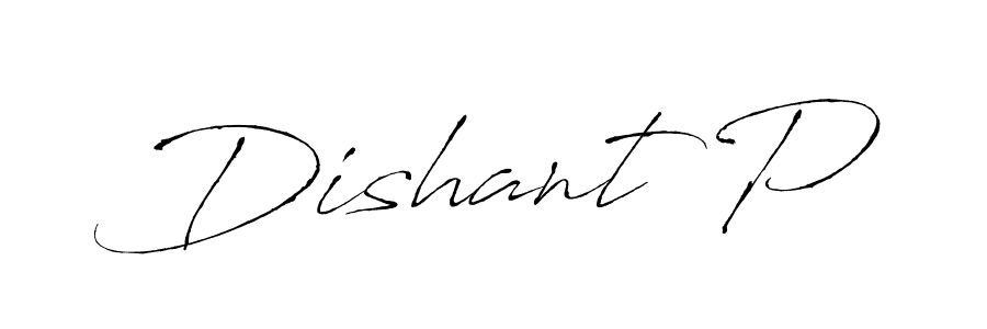 The best way (Antro_Vectra) to make a short signature is to pick only two or three words in your name. The name Dishant P include a total of six letters. For converting this name. Dishant P signature style 6 images and pictures png