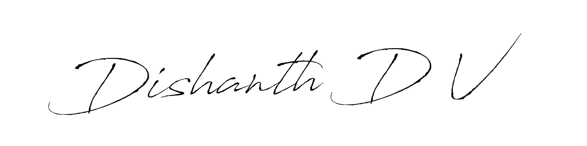 How to make Dishanth D V name signature. Use Antro_Vectra style for creating short signs online. This is the latest handwritten sign. Dishanth D V signature style 6 images and pictures png