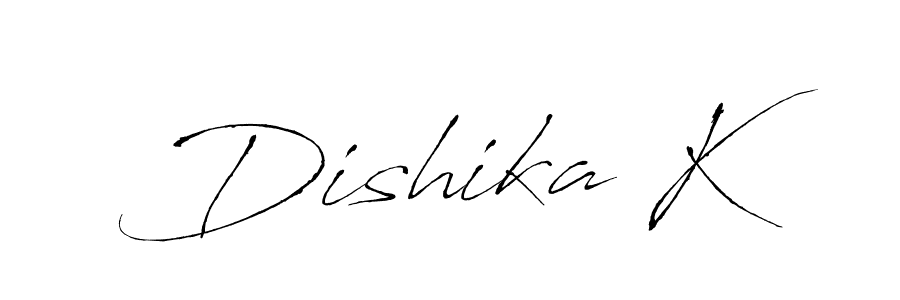 Make a beautiful signature design for name Dishika K. With this signature (Antro_Vectra) style, you can create a handwritten signature for free. Dishika K signature style 6 images and pictures png