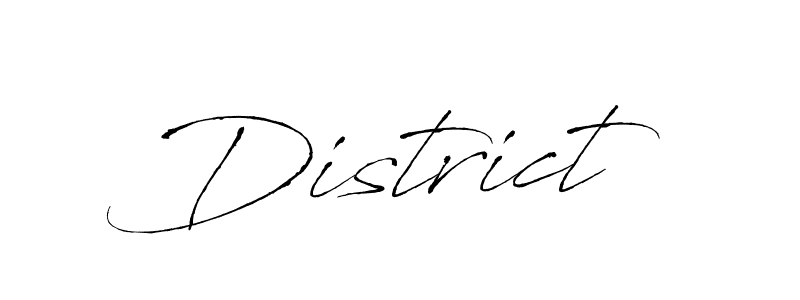 Create a beautiful signature design for name District. With this signature (Antro_Vectra) fonts, you can make a handwritten signature for free. District signature style 6 images and pictures png