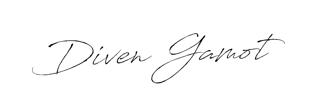 Make a beautiful signature design for name Diven Gamot. With this signature (Antro_Vectra) style, you can create a handwritten signature for free. Diven Gamot signature style 6 images and pictures png